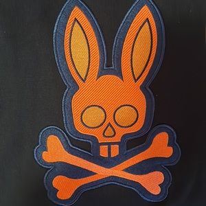 Psycho Bunny Men's Corby Twill Logo Pullover Hoodie - Black , Size M . NWT